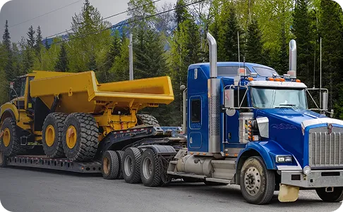A heavy machine on truck
